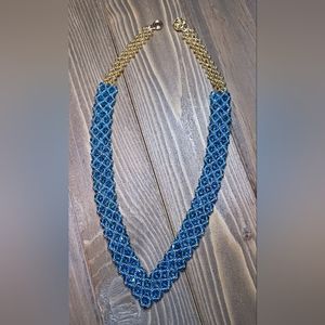 Crystal Necklace Green bicone crystals, gold seed beads, and a magnetic clasp